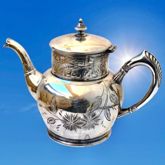 Antique C Rogers & Bros Tea Coffee Set Sugar & Creamer 4 Pieces Silverplate - Picture 5 of 16